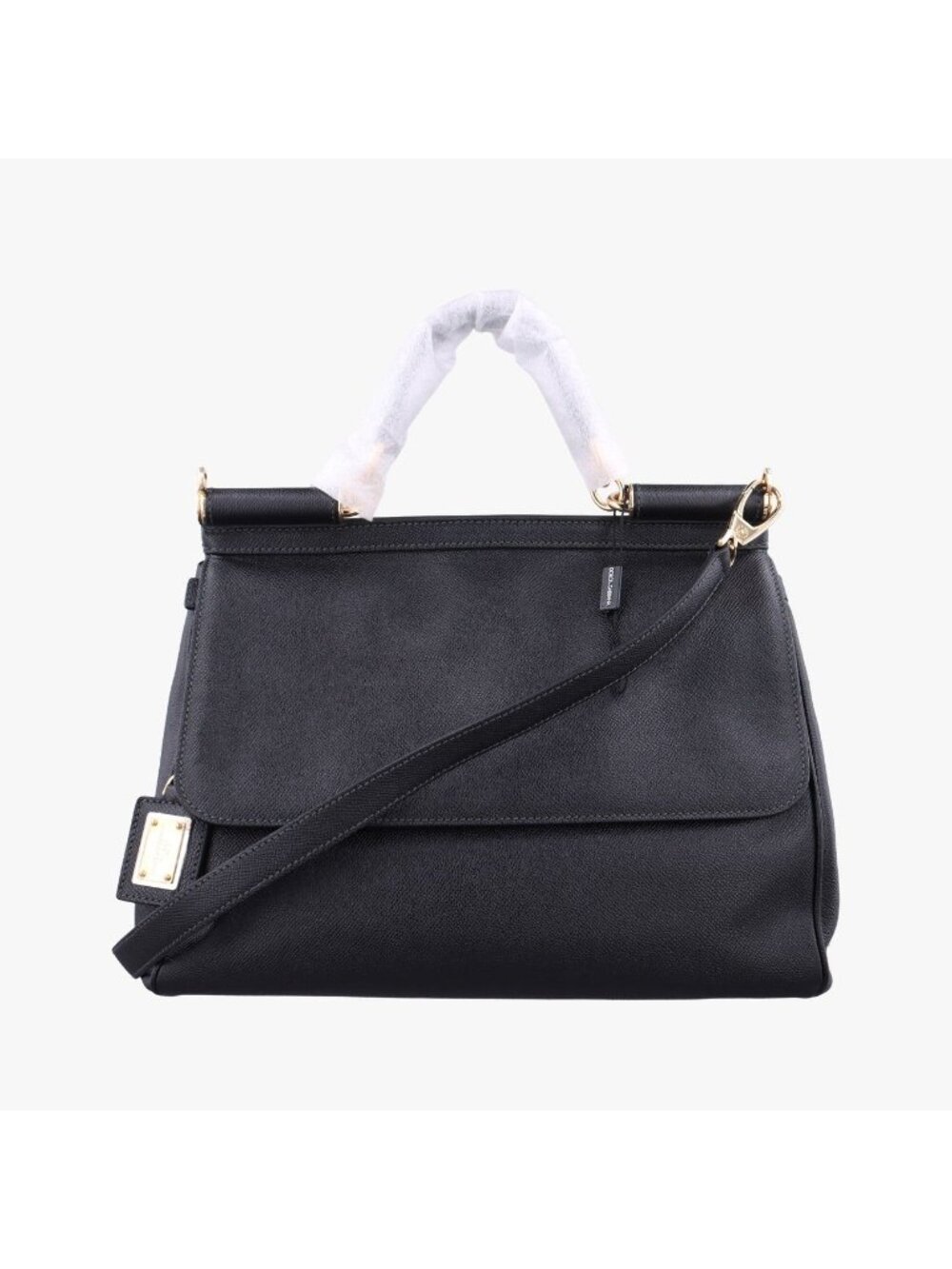 Dolce & Gabbana Sicily Black Leather Shoulder Bag